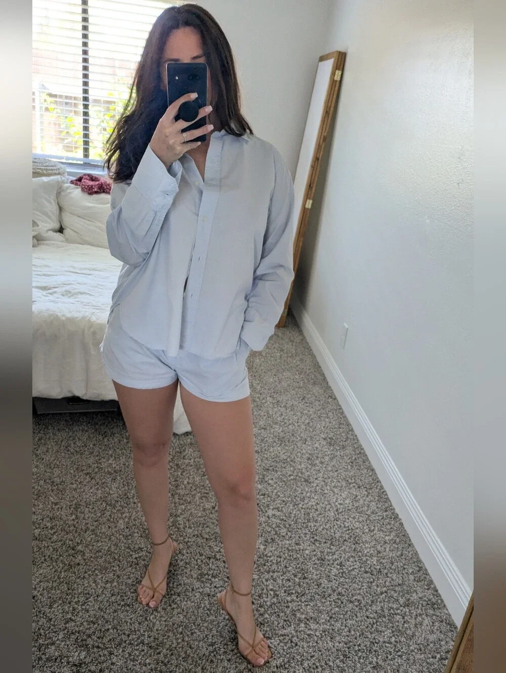 H&M Collared Button-Down & Short Lounge Set